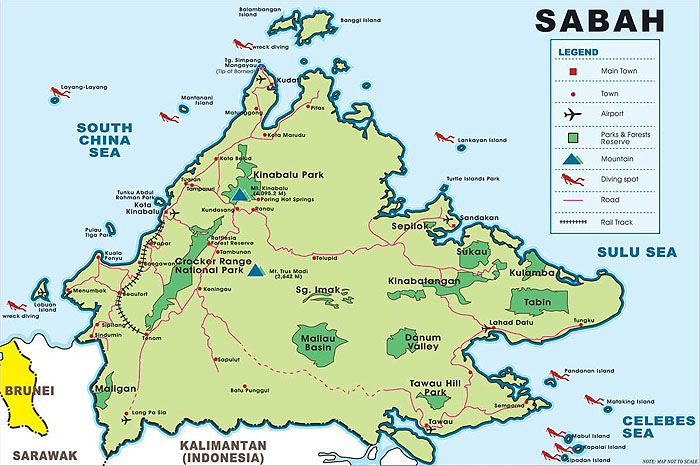 Sabah peta Kota Kinabalu